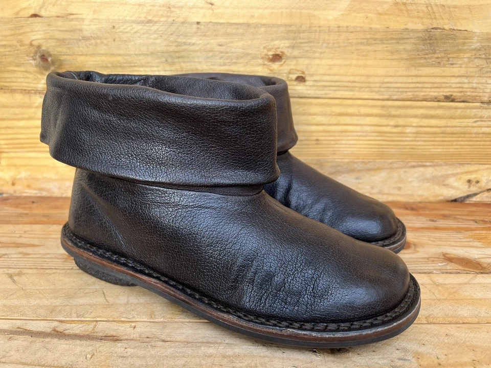 Botas femininas Trippen de couro marrom com zíper tamanho 39 /EUA 9 /Reino Unido 6 fabricadas na Alemanha - Imagem 4 de 4