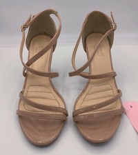 David’s Bridal Women's Sandals Peep Toe High Heels Cross Strap Stilettos