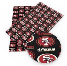 49ers Football FAUX LEATHER ROLL 12" x 55" San Francisco Football SMOOTH TEXTURE