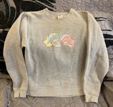 Sanrio Little Twin Stars Sleeping Women’s Gray Sweatshirt Size Small