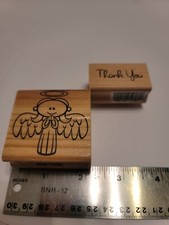 Recollections Angel 115464 Thank You 147648 Wood Mounted Rubber Stamp