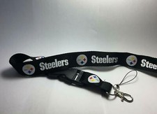Pittsburgh Steelers Lanyard ID Badge Key Chain Clip Face Mask Holder Strap Saver