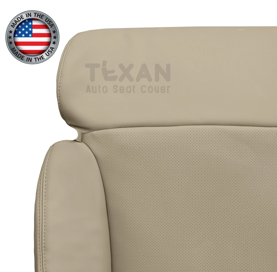 Front Seat Cover Perforated Leather Tan Fits 2006-2009 Lexus GS430 GS450H GS460 - Image 4 of 4