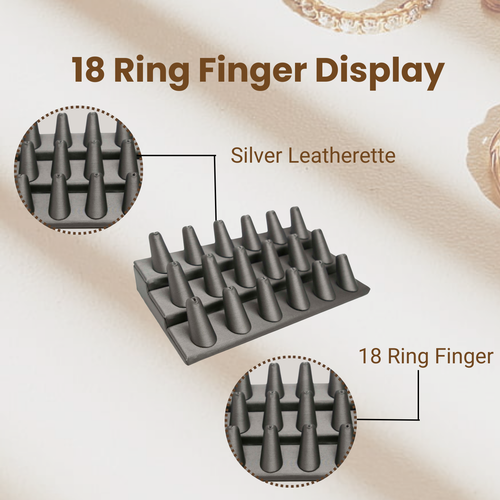 18 Finger Ring Display Stand Holder Jewelry Display 8.25X4.75X2.5" by Novel Box - Picture 37 of 48