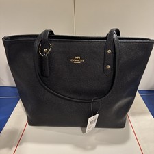 NWT Coach City Zip Tote in Black Crossgrain Leather