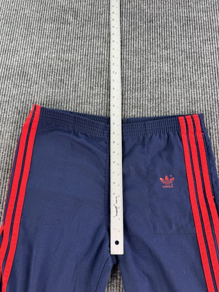 Pantalones Adidas DE COLECCIÓN Hombres Medianos Azul Rojo Años 70 80 Pista Calentamiento Trébol Logo EE. UU. Foto 3 de 4