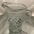 Anchor Hocking Wexford Clear CREAMER Pressed Glass Diamond Cut Vintage