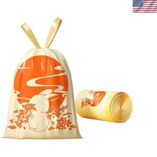 4 Gallon Thick Drawstring Trash Bags - 32 Count with Floral Scented Freshness