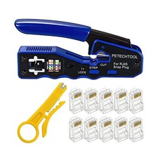 RJ45 Crimp Tool Kit Ethernet Crimping Tool Wire Crimper Stripper Cutter for C...