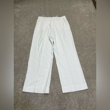 Beachy Coastal flowy linen relaxed Talbots the drawstring high rise pants sz 14