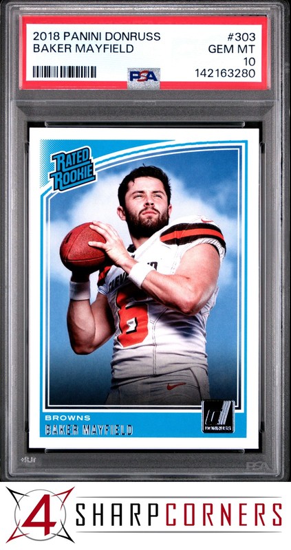 2018 PANINI DONRUSS #303 BAKER MAYFIELD RC RATED ROOKIE PSA 10