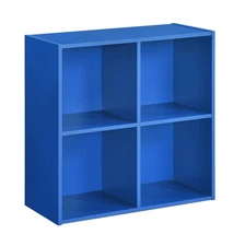 - Blue 4 Cube Storage Organizer Book Shelf, Toy Storage Organizer for Nursery...
