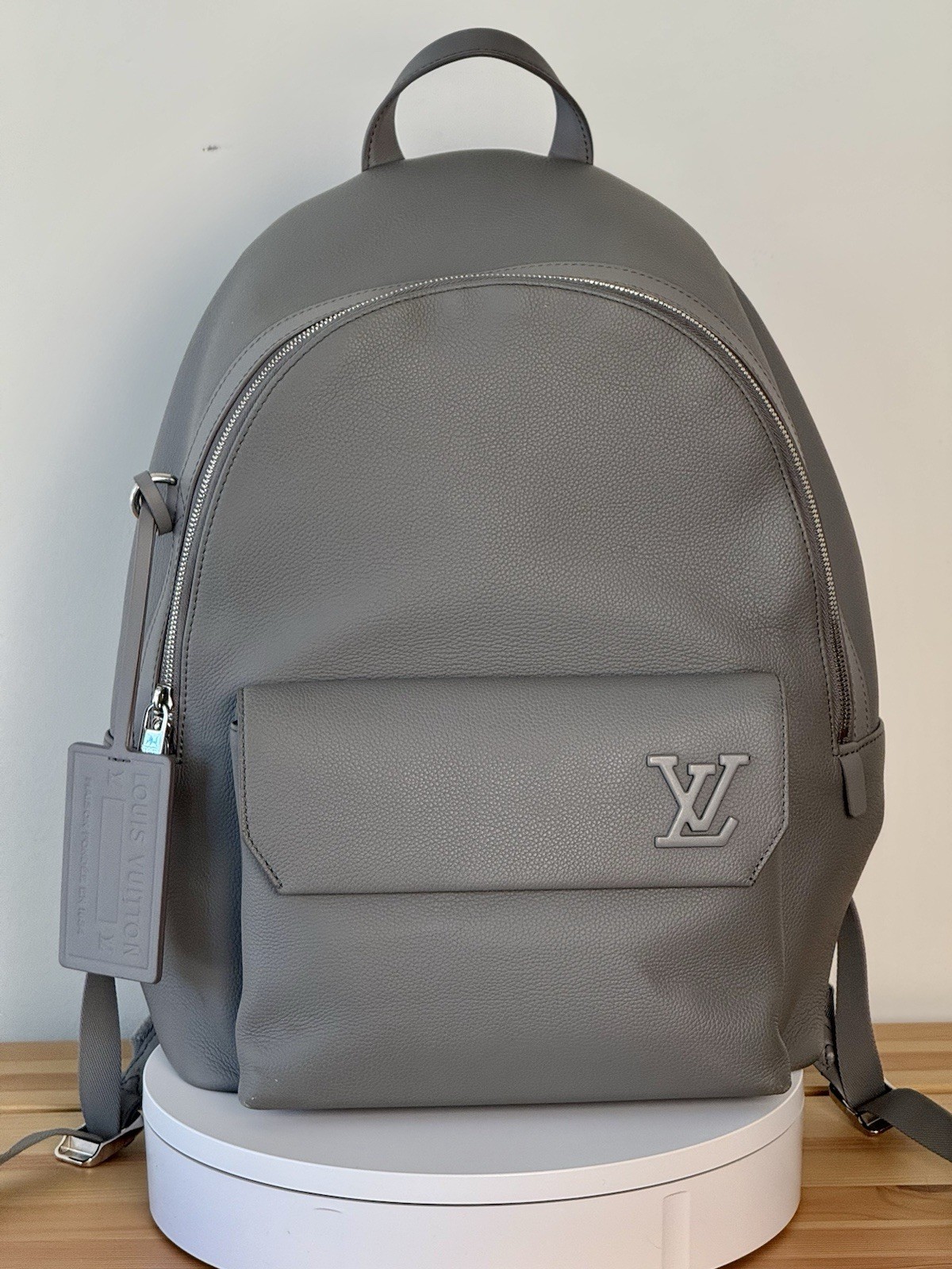Louis Vuitton Gray Taurillon Leather Backpack for Men