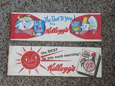 2 Vintage Premium Paper Hat Kellogg's Rice Crispies POP! Frosted  / Corn Flakes 