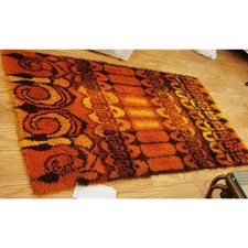 1960s RYA Shag Rug RARE mid century modern design 60x40"