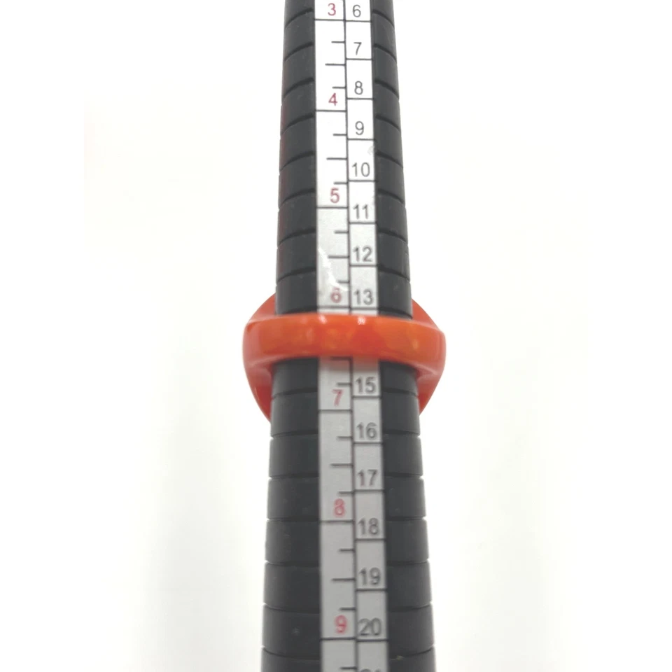 Vintage Orange LUCITE Bangle Ring Clip Earrings Jewelry Set Retro Mod - Image 3 of 4