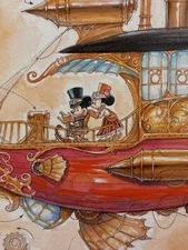 Disney Mickey Mouse Framed Matted Steampunk Mark Jason Page Print Disneyana Gift