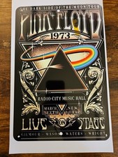 PINK FLOYD DARK SIDE OF MOON TOUR 73 WALL ART ALUMINUM SIGN 12X8 INCHES HANGING