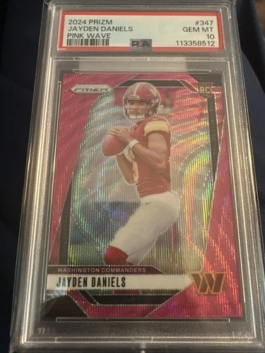 2024 Prizm Jayden Daniels Pink Wave PSA 10