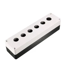 Push Button Switch Control Station Box 22mm 6 Button Hole White and Black