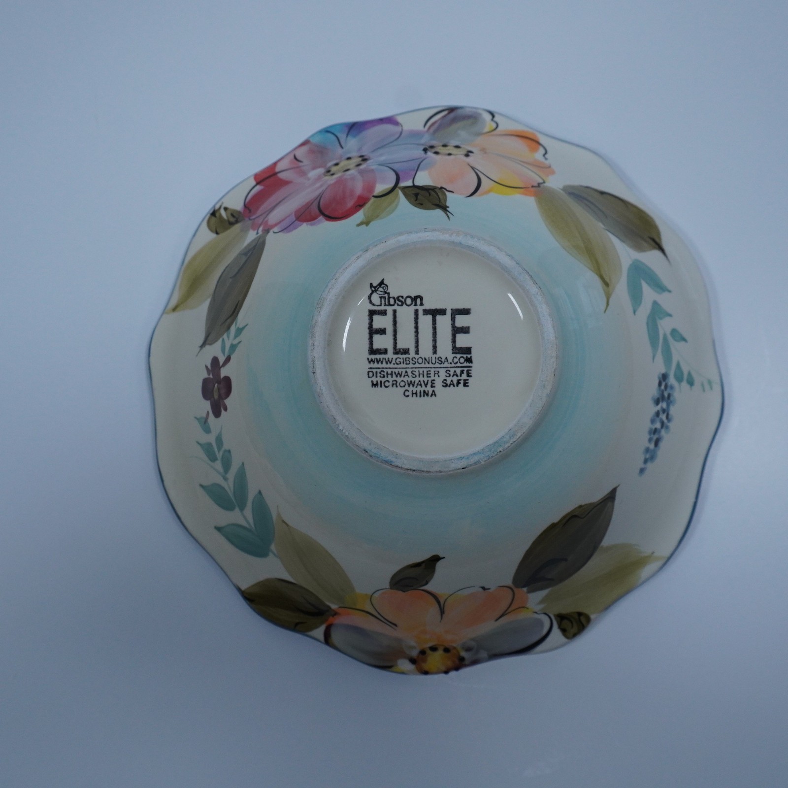 Gibson ELITE floral Crazy Daisy Cereal Soup Collector Bowl Scalloped