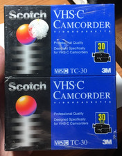 2 Pack Scotch VHS-C TC-30 3M Pro Quality Grade 30/90 Minutes - New Sealed 