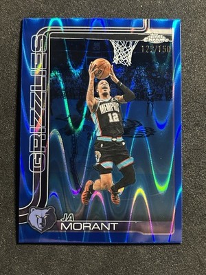 2025-26 Topps Chrome Update #29 Ja Morant Blue Raywave Refractor /150 Grizzlies