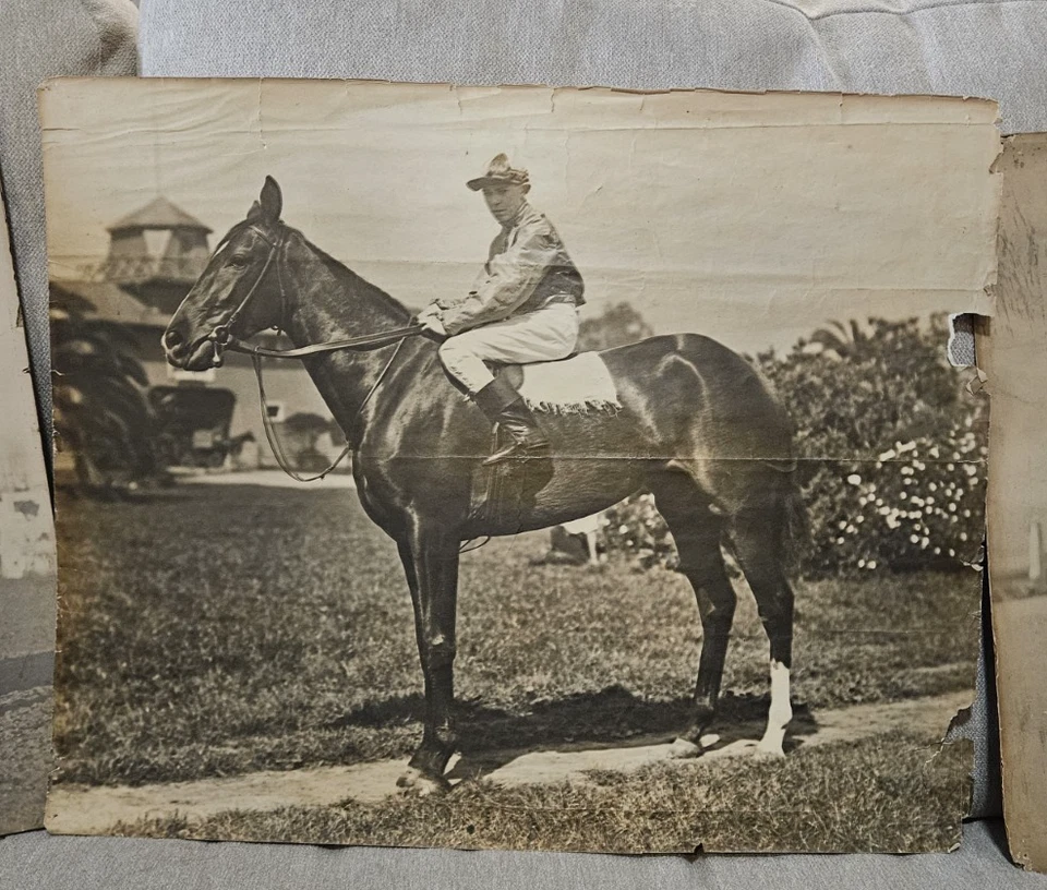 Tres fotos antiguas de carreras de caballos de gran tamaño - finales de 1800, principios de 1900, desconocidas Foto 3 de 4