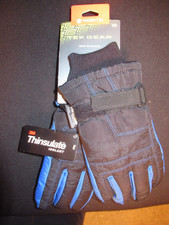 Tek Gear Warm Tek Boys Ski Gloves Size 8-20 Blue Back NWT
