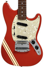 Fender Japan Competition Stripe Mustang Guitar MG73-CO Fiesta Red Lace Sensor PU