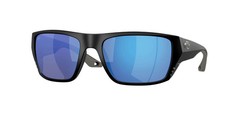 COSTA DEL MAR FINLET Matte Black w POLARIZED Blue Mirror GLASS 580G Lens Suns