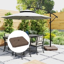 Cantilever Patio Umbrella Offset Hanging Outdoor Large Beige with Base Stand