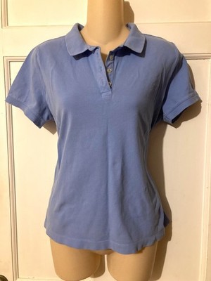 LANDS' END Women's Classic Light Blue SSl STRETCH Polo Shirt ~ Sz PM