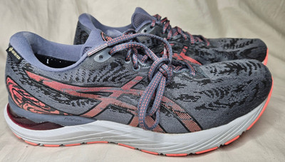 Asics Gel Cumulus 23 Running Shoes Womens Size 9.5 Gray Pink Gore Tex Waterproof