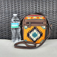 American Bling Aztec Purse Embroidered Western Mini Crossbody Bag Coffee