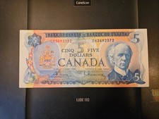 1972 $5 Dollar Bank of Canada Banknote CH3492372 EF 40