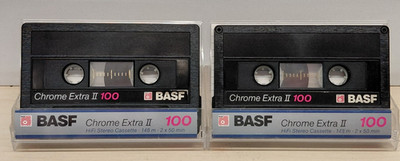 2x Basf Chrome Extra II 100 *UNBESCHRIFTET* TYPE 2 IEC II Kassette Cassette