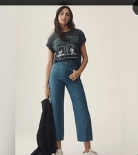 Maeve Anthropologie Colette Magic Fabric Crop Wide-Leg Pants slate Size 32