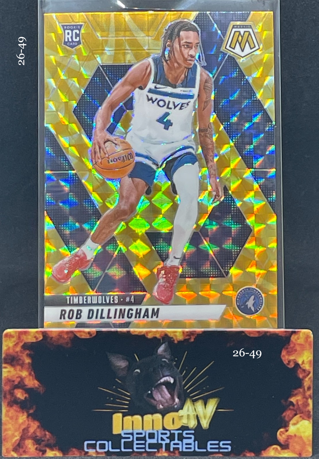 2024-25 Panini Mosaic Rob Dillingham #218 Reactive Yellow Mosaic (RC)