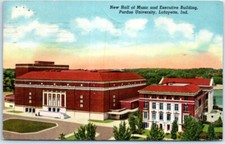 Postcard - New Hall of Music and Executive Building, Purdue University - Indiana