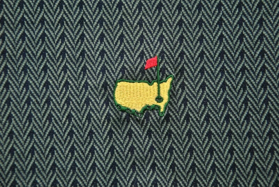 Augusta National The Masters Collection Golf Polo Shirt XL Green Herringbone - Image 3 of 4
