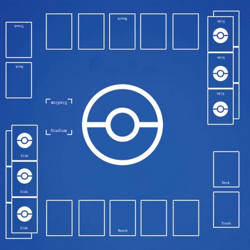 PTCG Playmat 2-Players Red and White Mat Trading card Game Pad 600x600x2mm - Picture 2 of 16