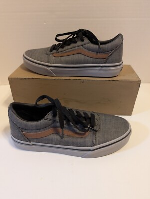 Vans Ward DX Grey and Brown Off the Wall Skateboarding Sneakers Youth Size 4