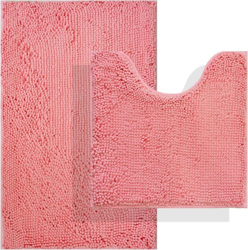 Chenille Bath Rug Set 2-Piece - Absorbent Non-Slip Mats Soft Bathroom Decor - 第 34/239 張圖片