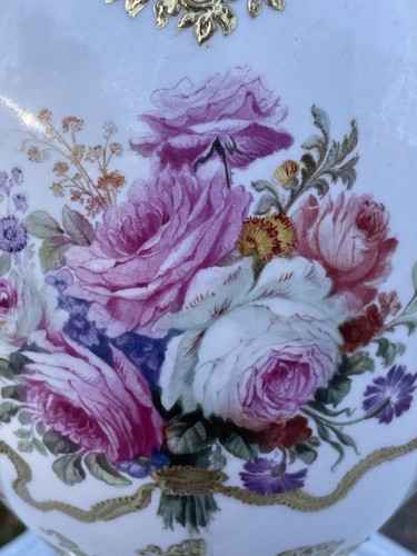 TOLLE antike Royal Bonn Krone & Schild Marke emailliert Rosen Blumen Vase - Bild 23 von 24