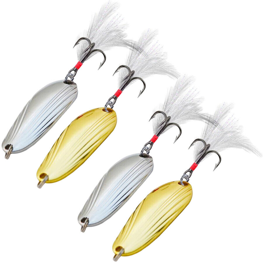 10PCS Fishing Lures Spoon Metal 3g 3.4cm Jig Spinnerbait Hooks