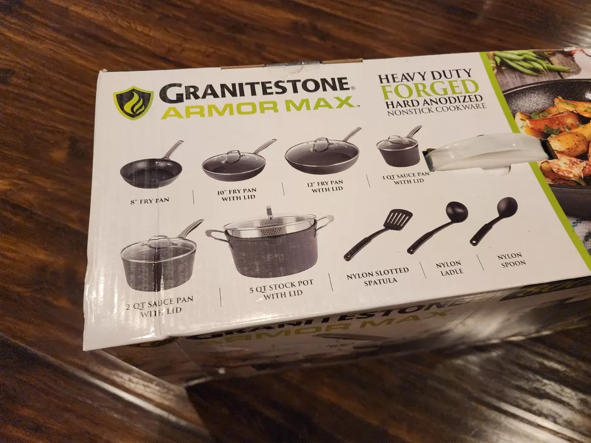 Granitestone 1099 14Pc Armor Max Pots And Pans Set Hard Anodized Cookware  Set