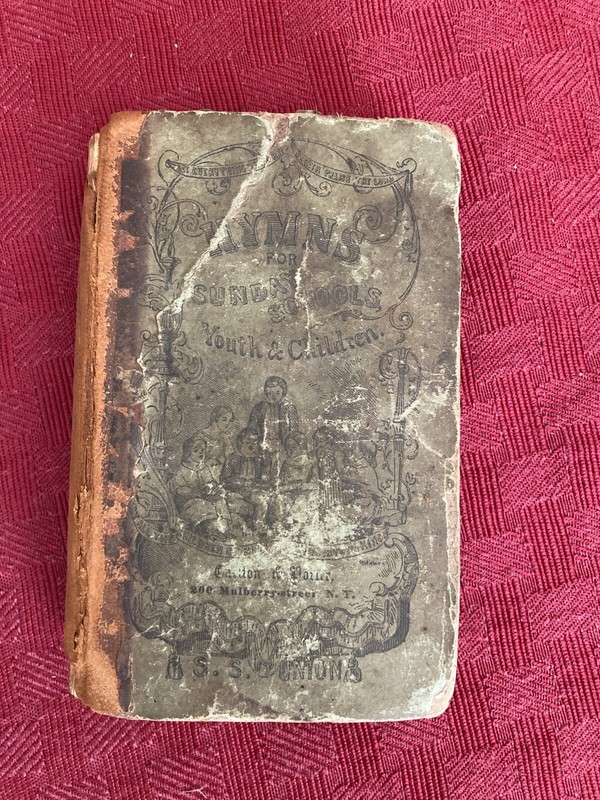 Rare 1854 Hymns For Sunday Schools, Youth and Children Partial Leather Binding