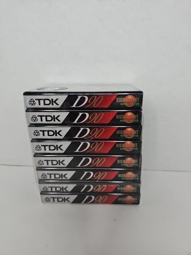 8 Pack of TDK D90 - 90 Minute High Output IECI/Type 1 Audio Cassette Tapes NEW