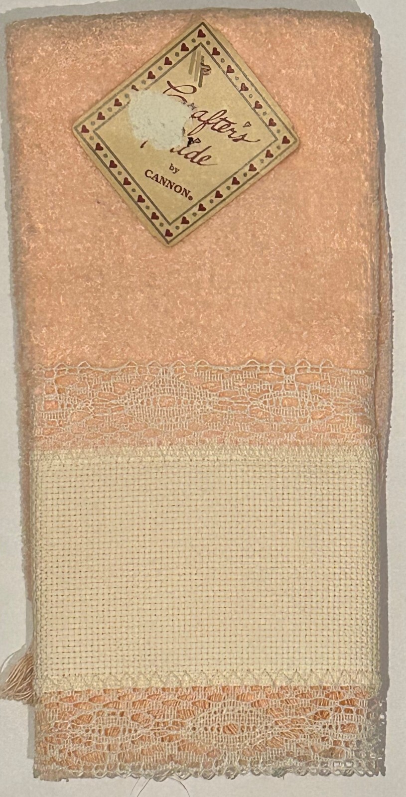 Royal Lace Velour Guest towel, Peach, 11x18" cross stitch, Crafter's Pride